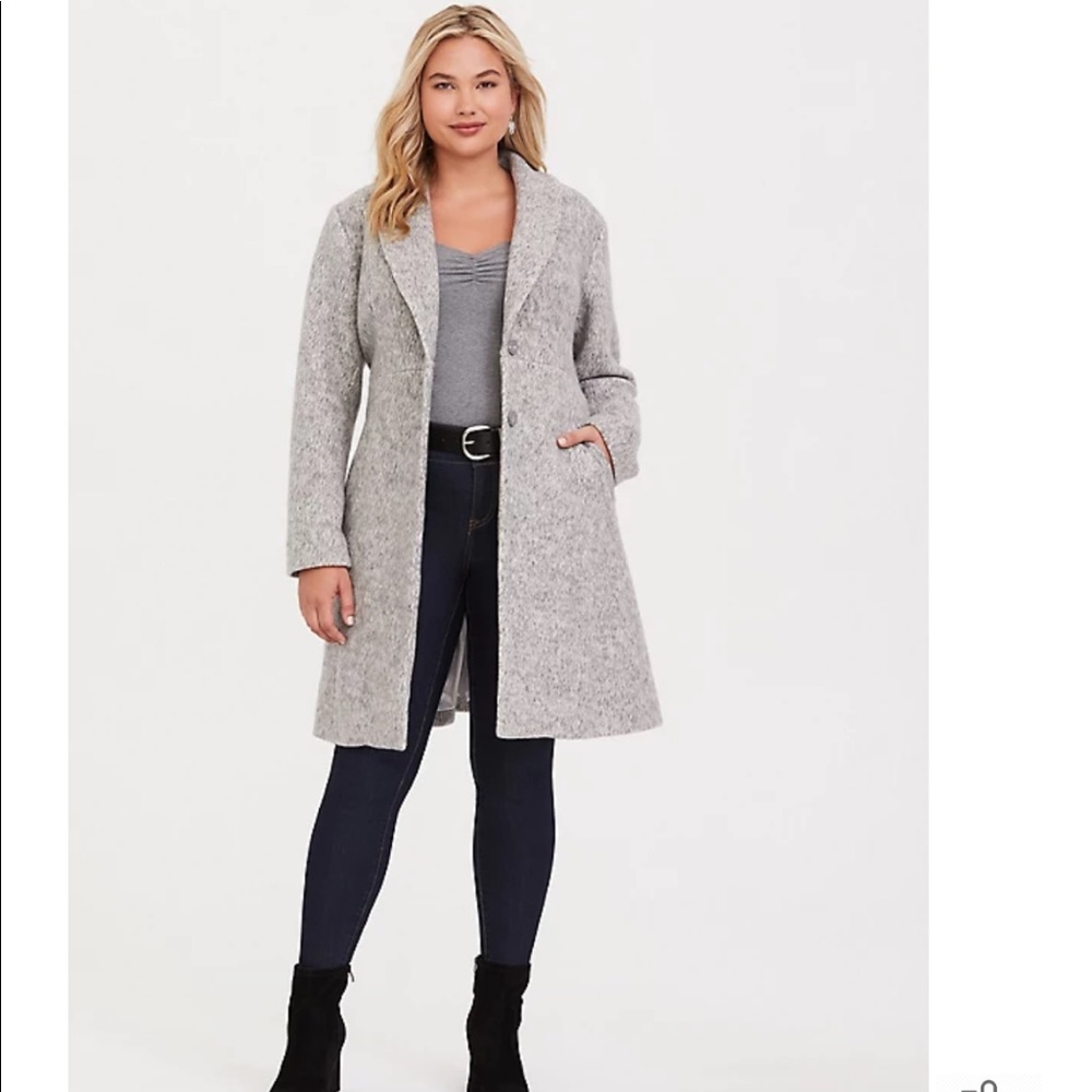 TORRID BRUSHED HACCI A-LINE COAT - Size 00 Medium/Large